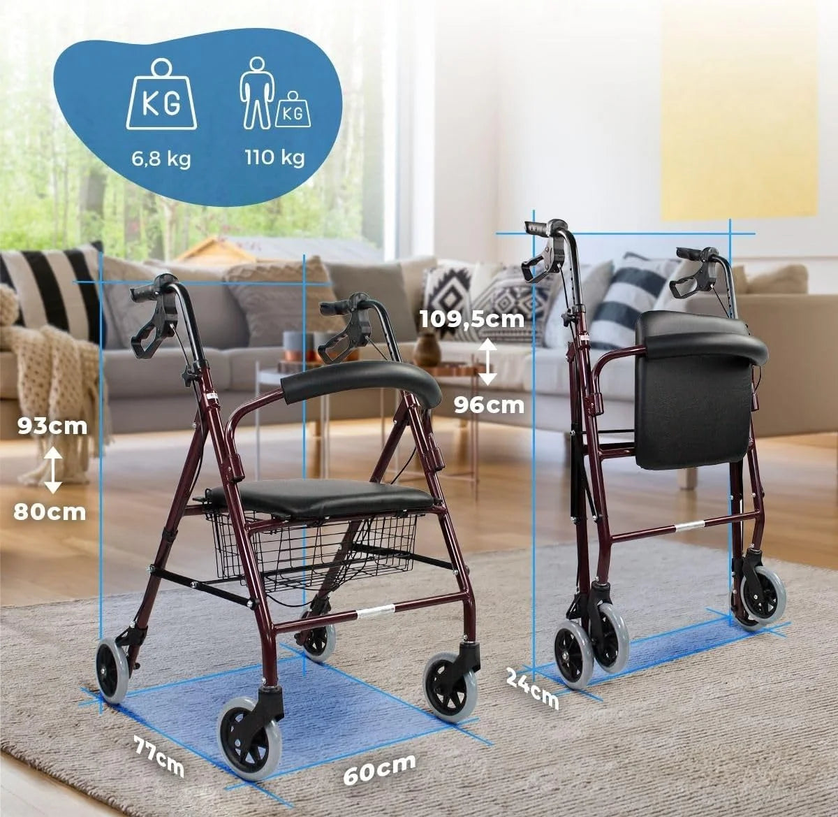 MOBILITYGO - Lättviktsrollator | MOBICLINIC