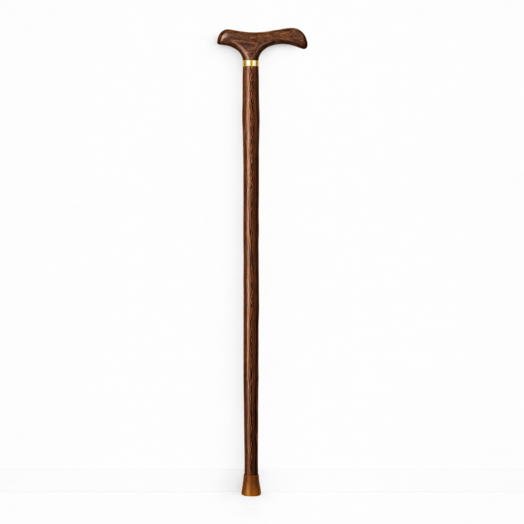 Træstok | Brun med Gylden Ring