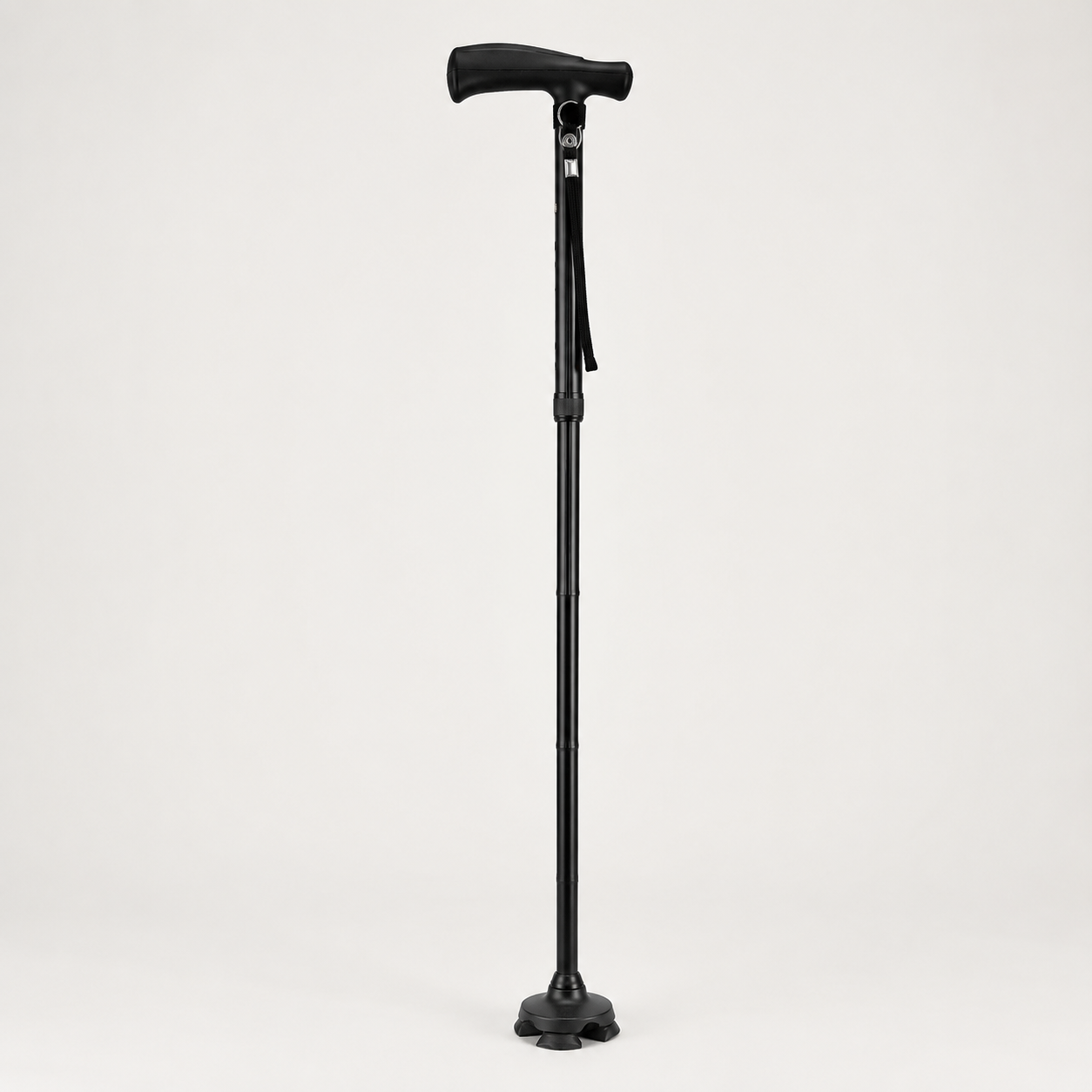 Fällbar käpp | Svart med ergonomiskt handtag