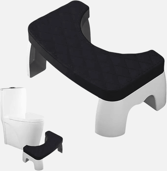 Ergonomisk toalettpall – bättre komfort, svart